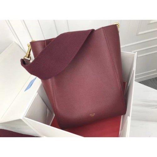 Celine Cabas Phantom Bags Cuir de veau d'origine 3370 Bordeaux