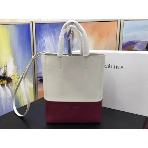 Celine Cabas Phantom Bags Cuir d'origine C3365 OffWhite&Red