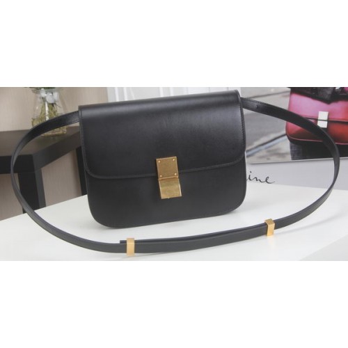 Celine Classic Box Flap Bag Cuir de veau C3369 Noir