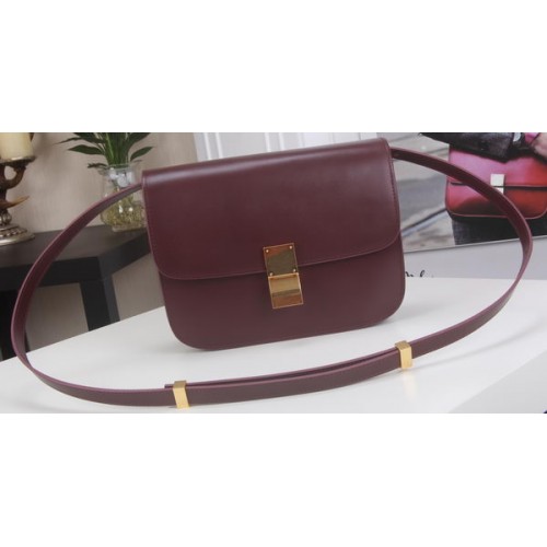 Celine Classic Box Flap Bag Cuir de veau C3369 Bordeaux
