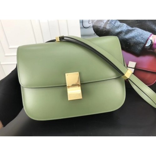 Celine Classic Box Flap Bag Cuir de veau d'origine 3378 Vert