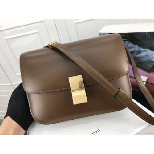 Celine Classic Box Flap Bag Original Cuir de Veau 3378 Kaki