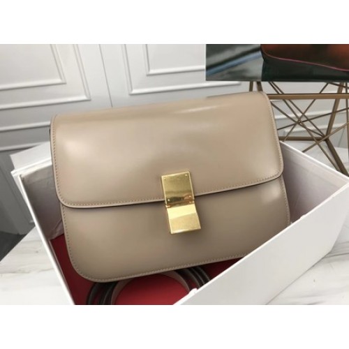 Celine Classic Box Flap Bag Original Cuir de Veau 3378 Gris Clair
