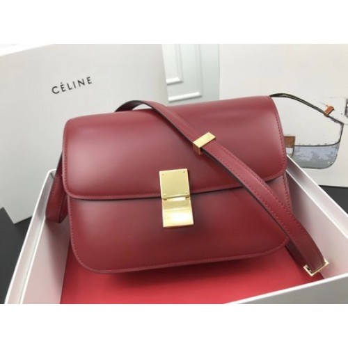 Celine Classic Box Flap Bag Original Cuir de Veau 3378 Rouge