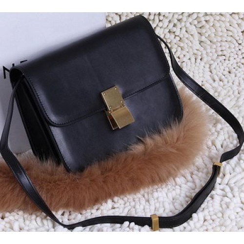 Celine Classic Box Petit Sac à Rabat Cuir de Veau C88007T Noir