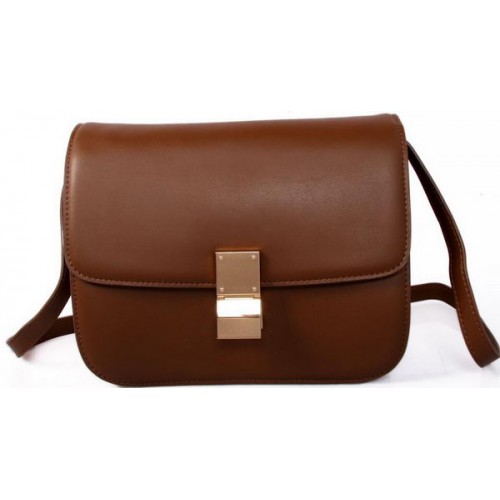 Celine Classic Box Petit Sac à Rabat Cuir Lisse C88007C Marron