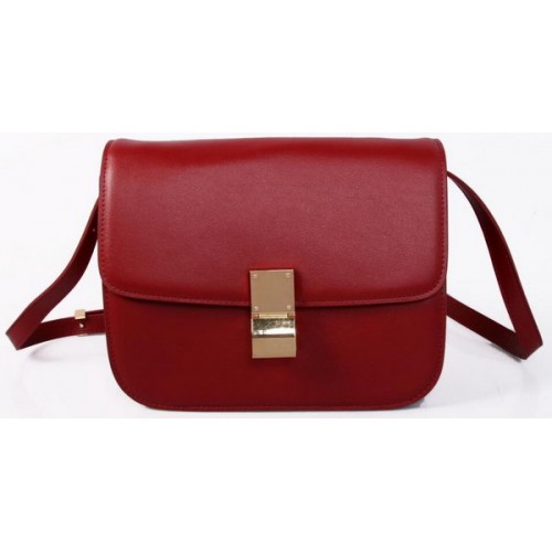 Celine Classic Box Petit Sac à Rabat Cuir Lisse C88007C Bordeaux