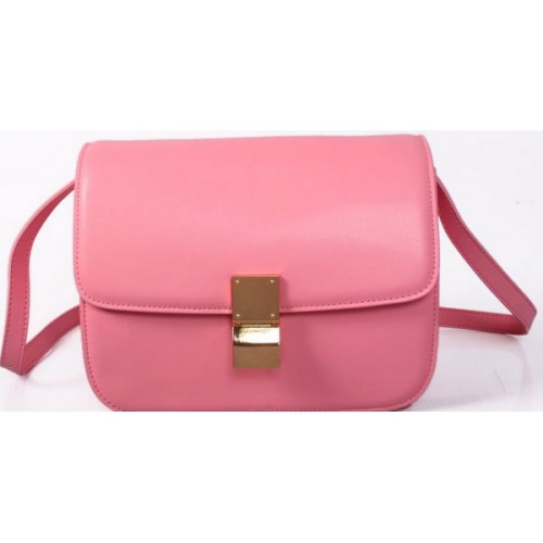Celine Classic Box Petit Sac à Rabat Cuir Lisse C88007C Rose