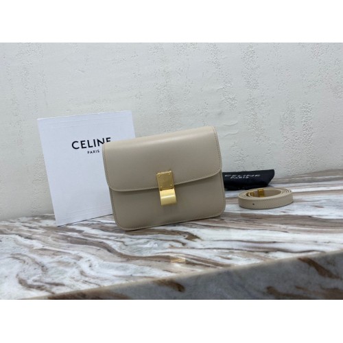 Celine Classic Box Teen Flap Bag Original Cuir de Veau 3379 Gris