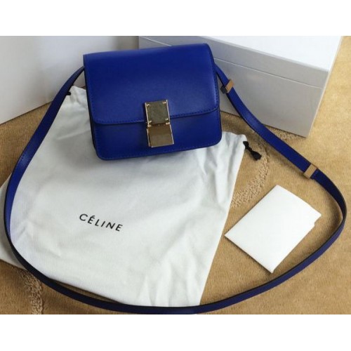 Celine Classic Box mini Sac à Rabat Cuir Lisse C11041T Royal