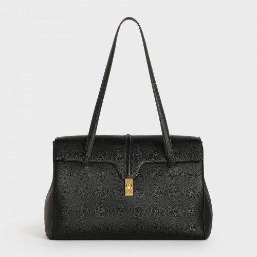 Celine GRAND SAC SOFT 16 EN CUIR DE VEAU GRAINÉ SOUPLE 194043 NOIR