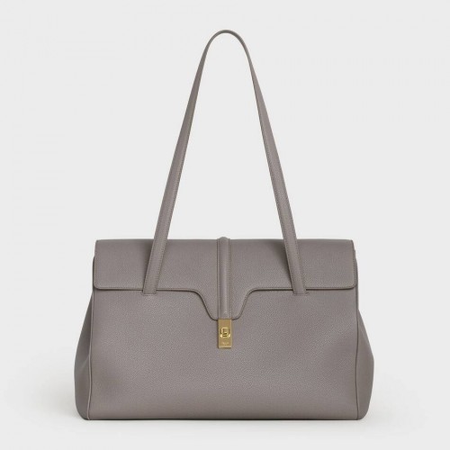 Celine GRAND SAC SOFT 16 EN CUIR DE VEAU GRAINÉ SOUPLE 194043 GRIS