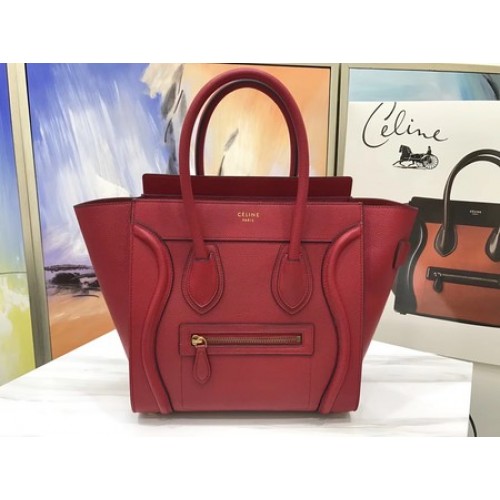 Celine Bagagerie Micro Sac fourre-tout Cuir d'origine CLY33081M Rouge