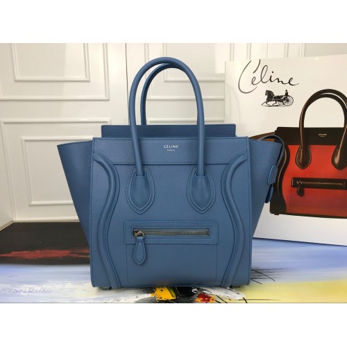 Celine Bagagerie Micro Sac fourre-tout Cuir d'origine CLY33081M bleu