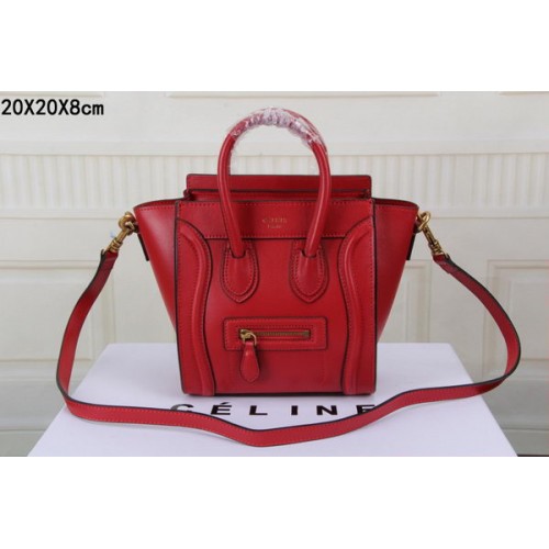 Bagagerie Celine Nano Sac Original Cuir CTS3309 Rouge