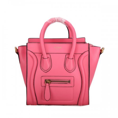 Bagagerie Celine Sac Nano Cuir Lisse C106 Rose