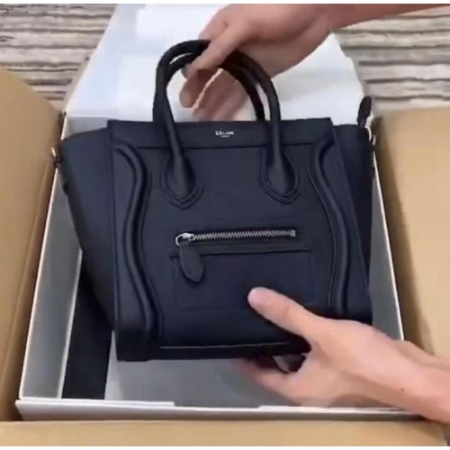 Celine Bagages Mini sac fourre-tout en cuir d'origine 88022 Noir