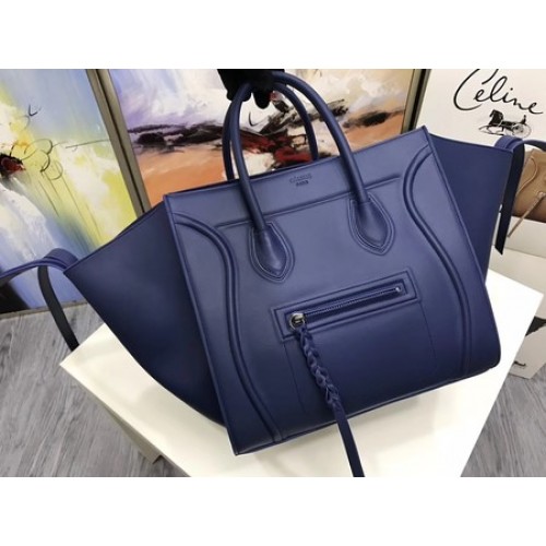 Celine Bagages Phantom Tote Bag Cuir De Veau CT3372 Bleu
