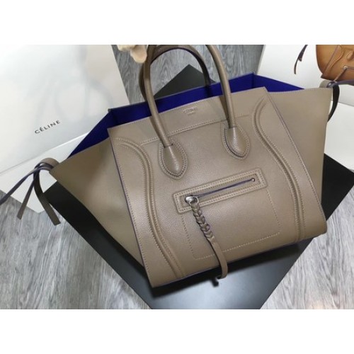 Celine Bagages Phantom Tote Bag Cuir De Veau CT3372 Gris&Bleu