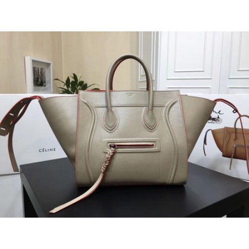 Celine Bagages Phantom Tote Bag Cuir De Veau CT3372 Gris&Orange
