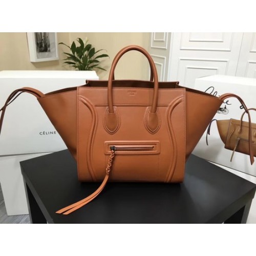Celine Bagage Phantom Sac Cabas Cuir Lisse CT3372 Marron