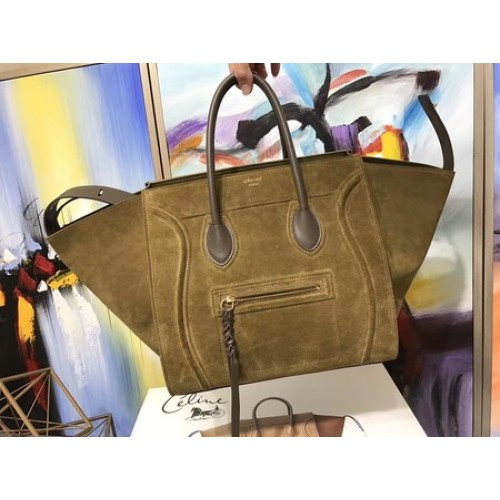 Celine Bagages Phantom Tote Bag Cuir Suède CT3372 Vert