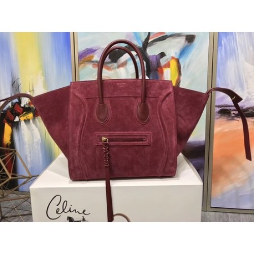 Celine Bagages Phantom Tote Bag Cuir Suédé CT3372 Rouge
