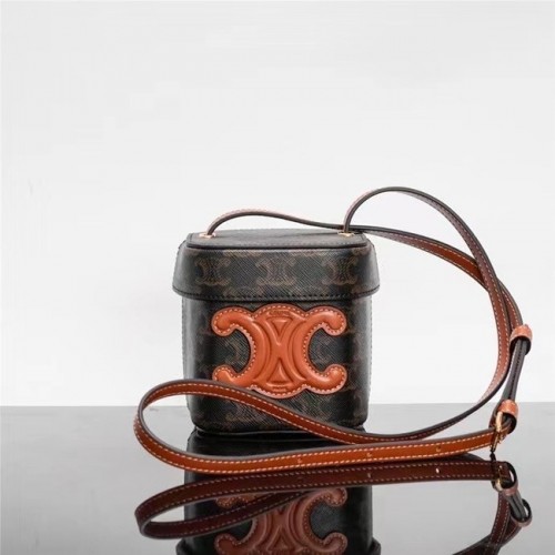 Celine MINI SAC TEEN CLASSIC EN TOILE TRIOMPHE ET CUIR DE VEAU 199263 noir