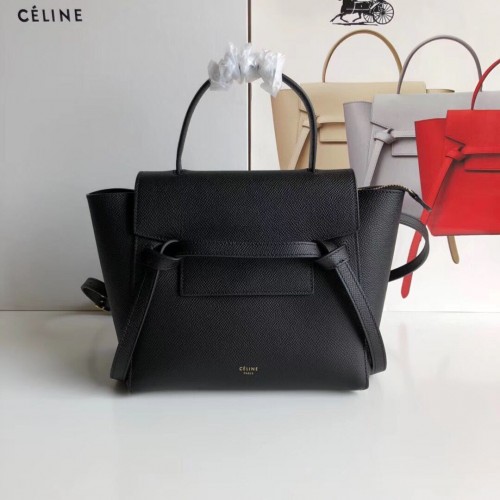 Celine NANO SAC BANANE EN CUIR DE VEAU GRAINÉ 99970 Noir
