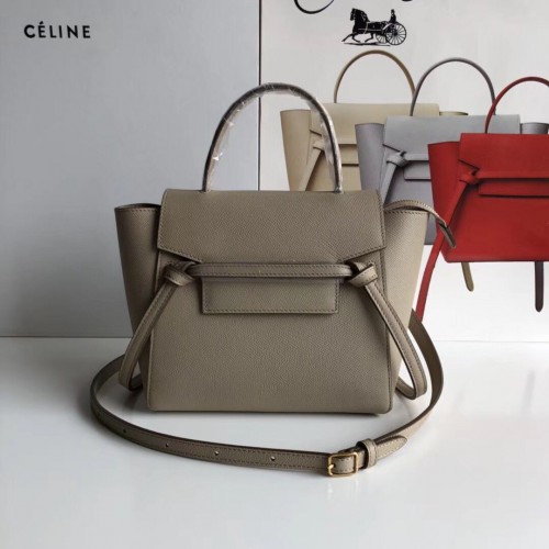 Celine NANO SAC BANANE EN CUIR DE VEAU GRAINÉ 99970 Marron Foncé