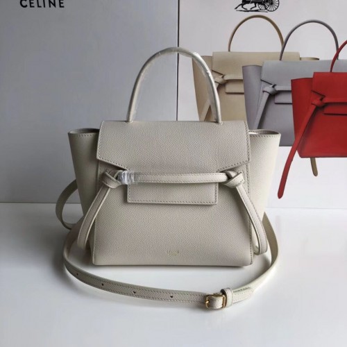 Celine NANO SAC BANANE EN CUIR DE VEAU GRAINÉ 99970 Offwhite
