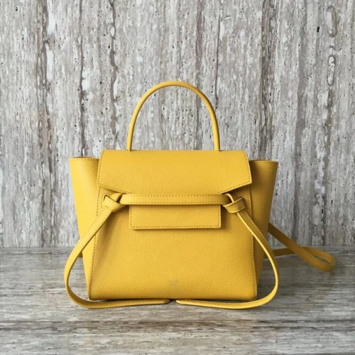SAC BANANE Celine NANO EN CUIR DE VEAU GRAINÉ 99970 jaune