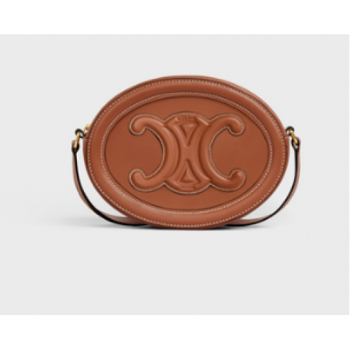 Celine SAC OVALE CUIR TRIOMPHE EN CUIR DE VEAU LISSE 198603 TAN