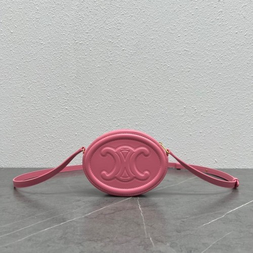 Celine SAC OVALE CUIR TRIOMPHE EN CUIR DE VEAU LISSE 198603 rose