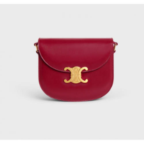 Celine TEEN BESACE TRIOMPHE EN CUIR DE VEAU BRILLANT 110413 CARMIN