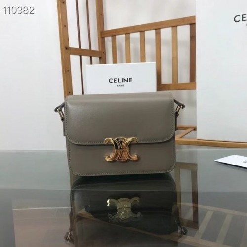Celine SAC TEEN TRIOMPHE EN CUIR DE VEAU BRILLANT MINÉRAL 188423 gris