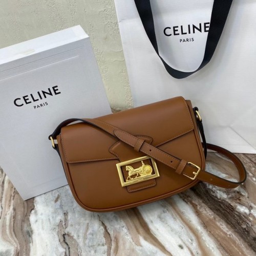 Celine SAC TEEN TRIOMPHE EN CUIR DE VEAU BRILLANT MINERAL 195302 marron