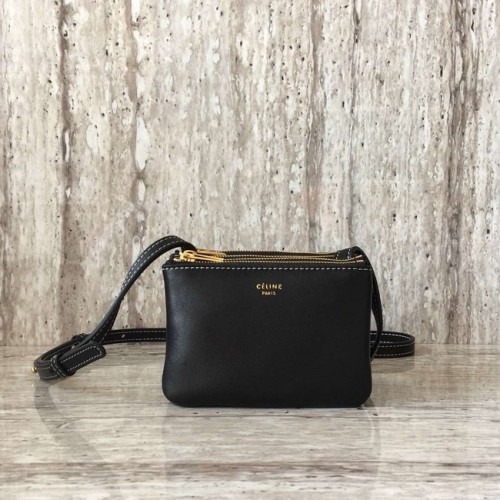 SAC Celine TRIO EN AGNEAU LISSE MINI 1920 noir