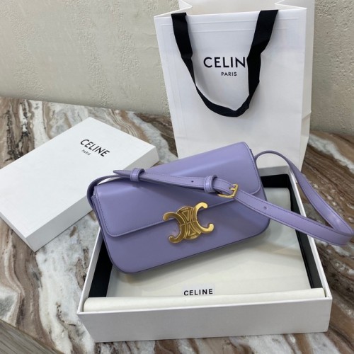 Celine SAC BANDOULIÈRE TRIOMPHE EN CUIR DE VEAU NATUREL 194143 violet