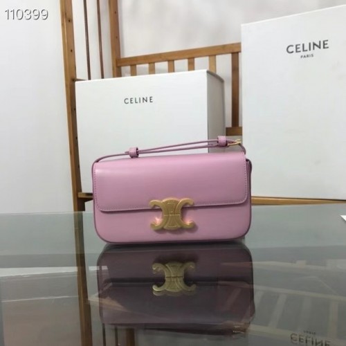 Celine SAC BANDOULIÈRE TRIOMPHE EN CUIR DE VEAU NATUREL 194143 rose