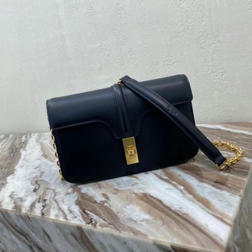 Celine SAC D'ÉPAULE TRIOMPHE EN CUIR DE VEAU BRILLANT 194023 NOIR