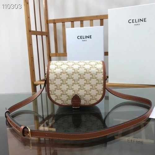 Celine SAC BANDOULIÈRE TRIOMPHE EN TOILE TRIOMPHE ET VEAU 191502 BLANC
