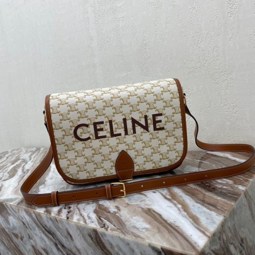 Celine SAC BANDOULIÈRE TRIOMPHE EN TOILE TRIOMPHE ET VEAU 193902 BLANC