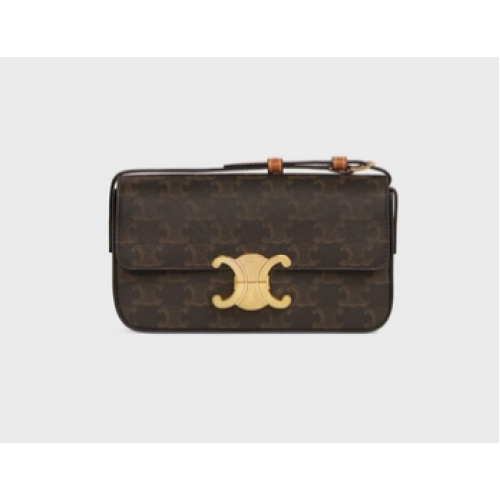 Celine SAC BANDOULIÈRE TRIOMPHE EN TOILE TRIOMPHE ET VEAU 194142 TAN