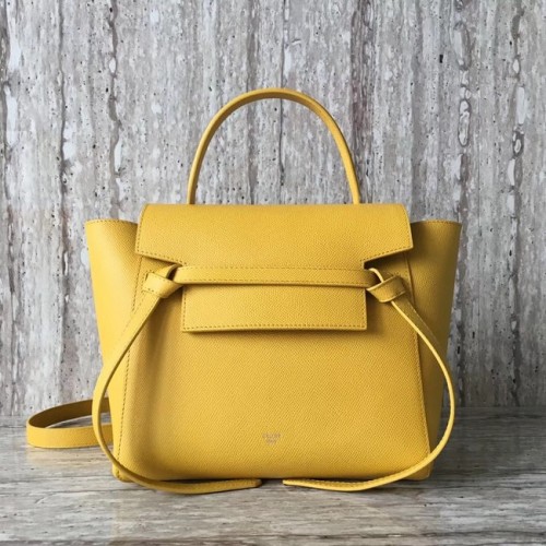 Celine mini sac banane cuir de veau original A98310 jaune