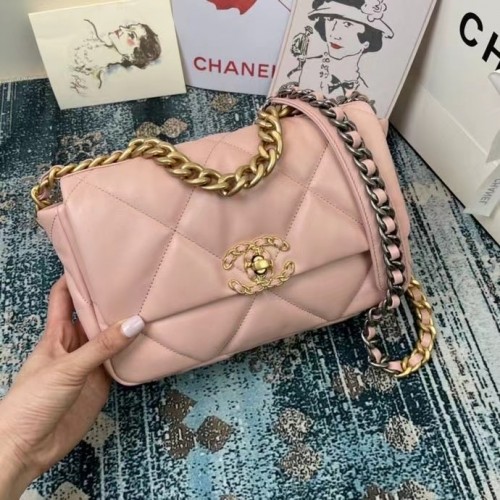 Sac à rabat Chanel 19 AS1160 AS1161 AS1162 rose