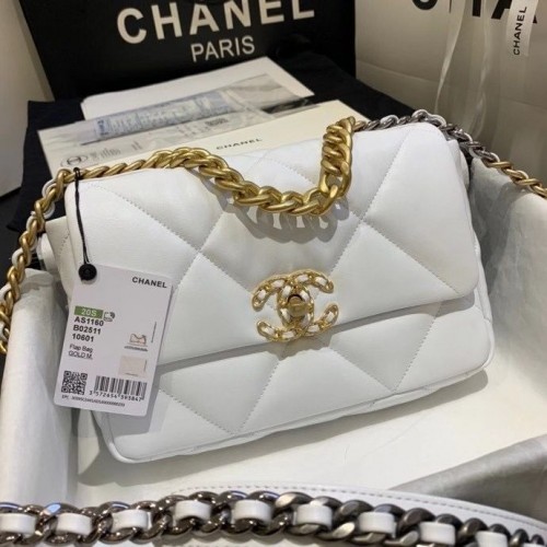 Sac à rabat Chanel 19 AS1160 Blanc