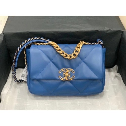 Sac à rabat Chanel 19 AS1160 bleu