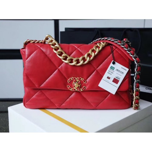 Sac à rabat Chanel 19 AS1161 rouge