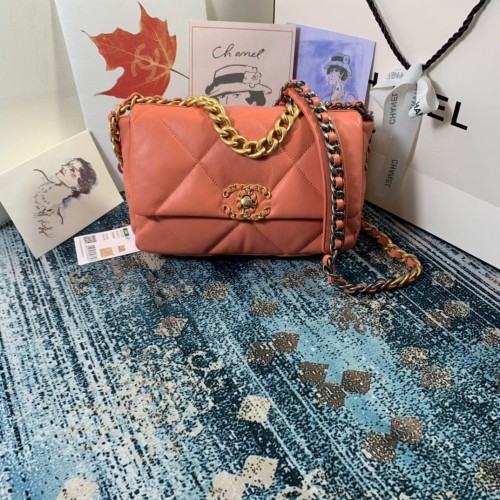 Sac à rabat Chanel 19 Original Cuir AS1160 AS1161 AS1162 Corail